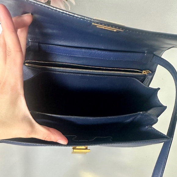 Celine medium box bag in blue and leige leather - Picture 10 of 10